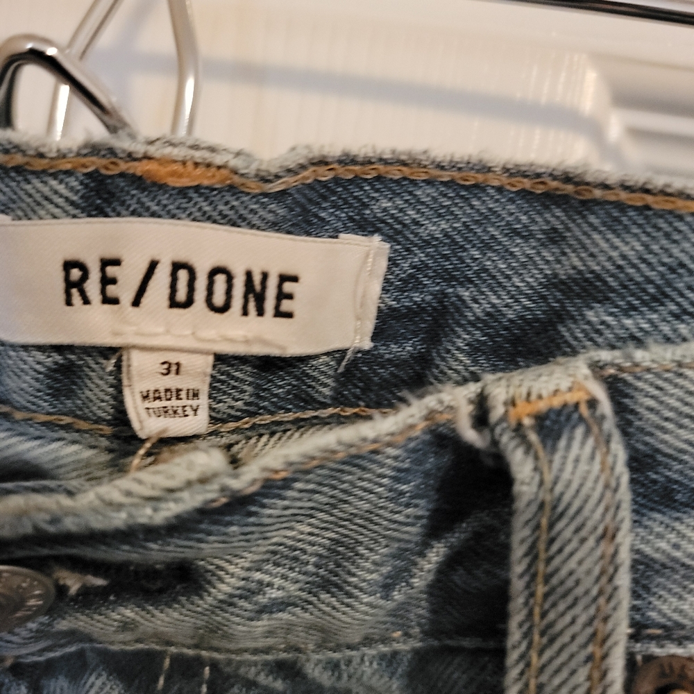 RE/DONE Medium Light Wash Button Fly Wide Leg Jeans Size 31 - Picture 4 of 5